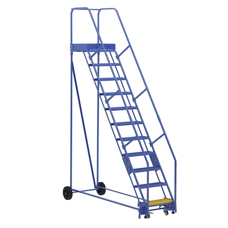 Vestil 140 H Steel Warehouse Ladder, 58 deg Grip, 11 Step, 21", 11 Steps LAD-11-21-G